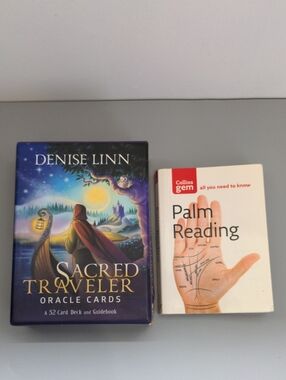 Sacred Traveler Oracle 52 Card Deck Palm Reading Book Bundle Spiritual